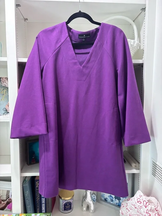 Tuckernuck Pomander Place Audrey Purple V Neck Mini Dress sz Small - Picture 7 of 11